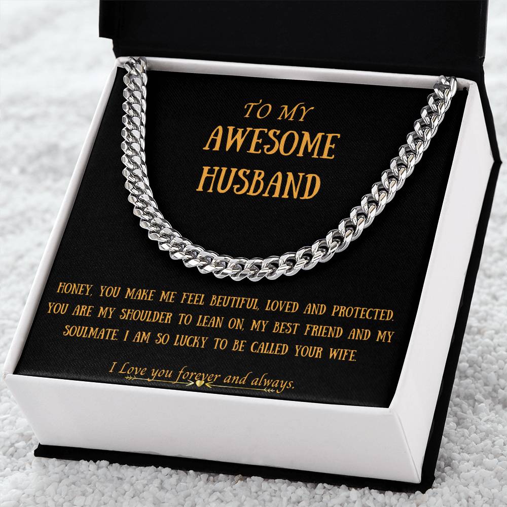 Awesome Husband  Cuban Chain Necklace For Him Cuban Link Chain