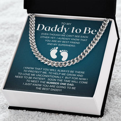 Daddy To Be Cuban Chain Necklace Daddy Necklace Fathers Day Gift Dad To Be Birthday Cuban Link Chain