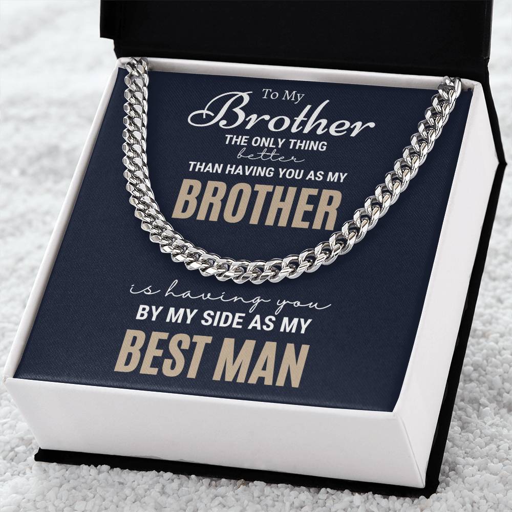 Best Man Gift Wedding Gift For Brother Brother Best Man Gift Best Man Gifts Ideas For Brother Groomsman Wedding Gift F Cuban Link Chain