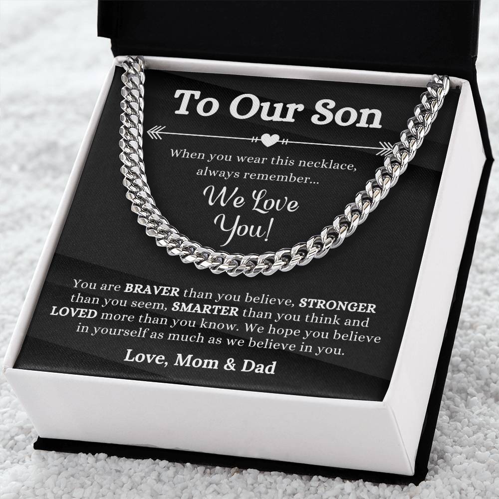 Birthday Gift For Son To Our Son From Mom And Dad Son Graduation Gifts Best Gifts For Son Cuban Link Chain