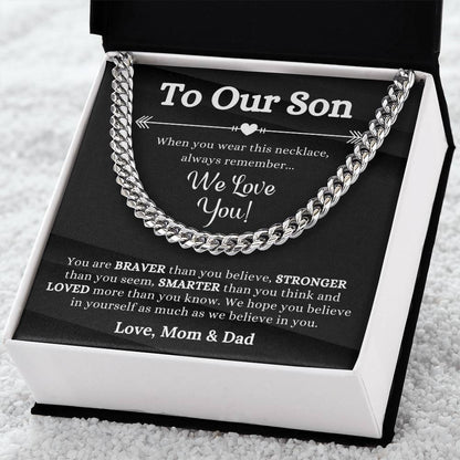 Birthday Gift For Son To Our Son From Mom And Dad Son Graduation Gifts Best Gifts For Son Cuban Link Chain