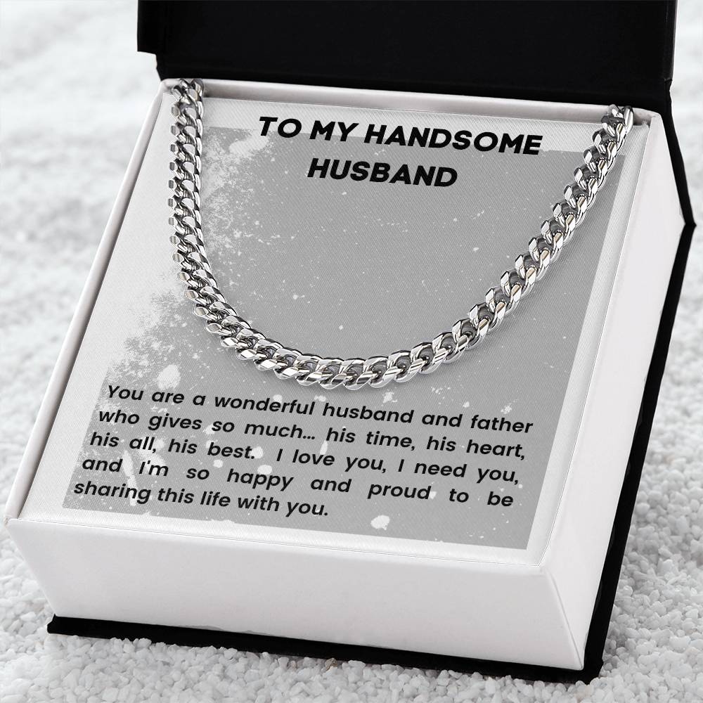 For The Best Husband Cuban Link Chain