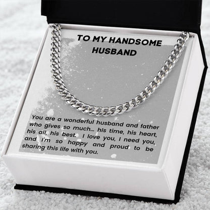 For The Best Husband Cuban Link Chain