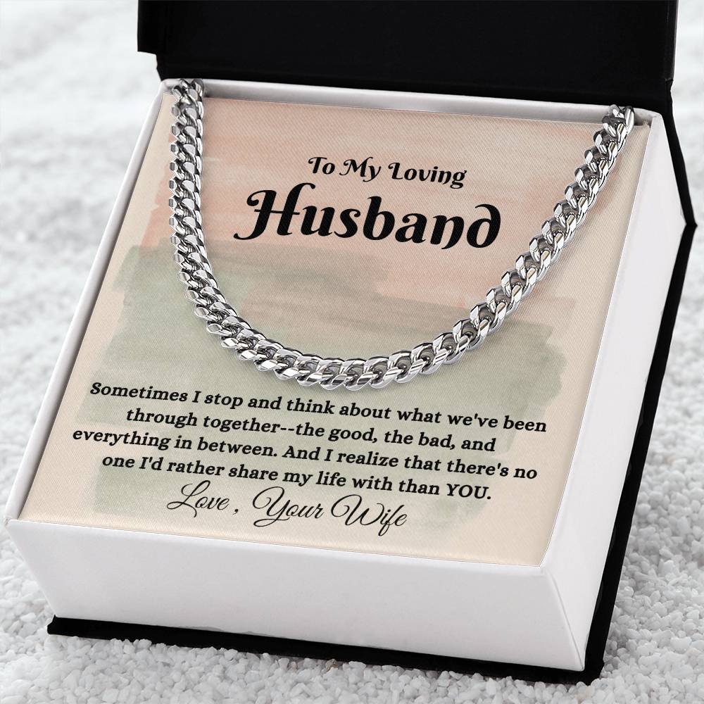 Anniversary Gift To Husband - Cuban Link Chain Necklace
