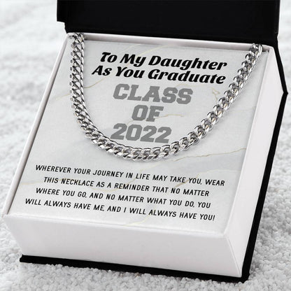 Daughter Graduation Class Of 2022 High School Graduation College Graduation Gift For Daughter Womens Gold Cuban Link C Cuban Link Chain