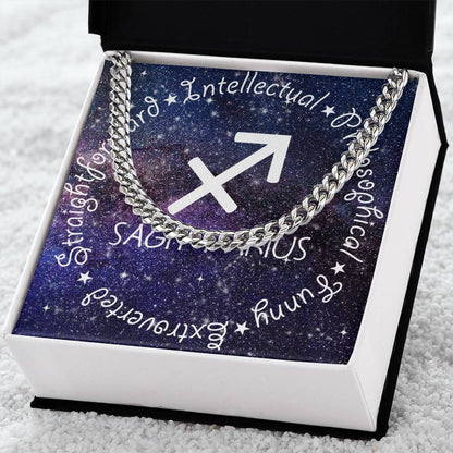 Cuban Link Chain Necklace - Sagittarius Theme