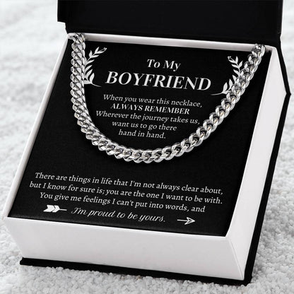 Valentine's Gift For Boyfriend - Wherever The Journey Takes Us Want Us To Go There  Hand In Hand Cuban Link Chain