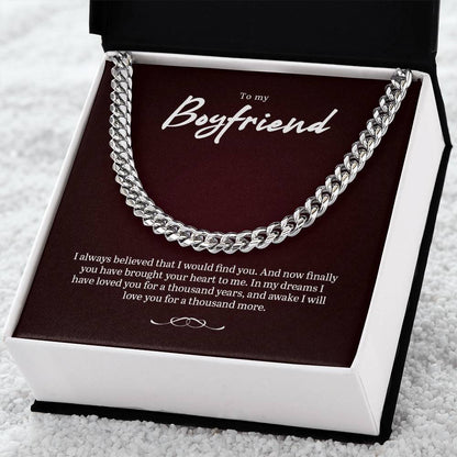 Beautiful Necklace For Boyfriend Cuban Link Chain