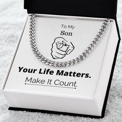 You Matter All Lives Matter Cuban Link Chain Cuban Chain Christmas Gift Police Lives Matter Gift For Son Necklace Gift
