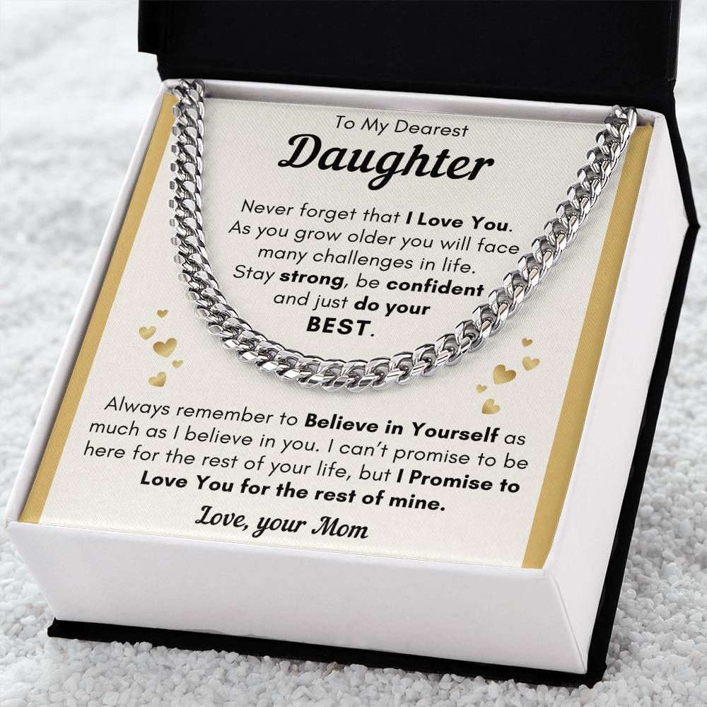 Daughter Just Do Your Best - Cuban Link Chain - Clm22