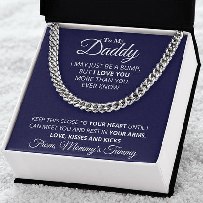 Daddy To Be From Baby Bump Cuban Link Chain Daddy To Be Necklace Gift First Time Dad Gift New Dad Gift