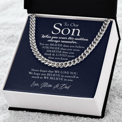 To Our Son Gift From Mom And Dad Graduation Gift For Son Birthday Gift Son Graduation Gifts Cuban Link Chain