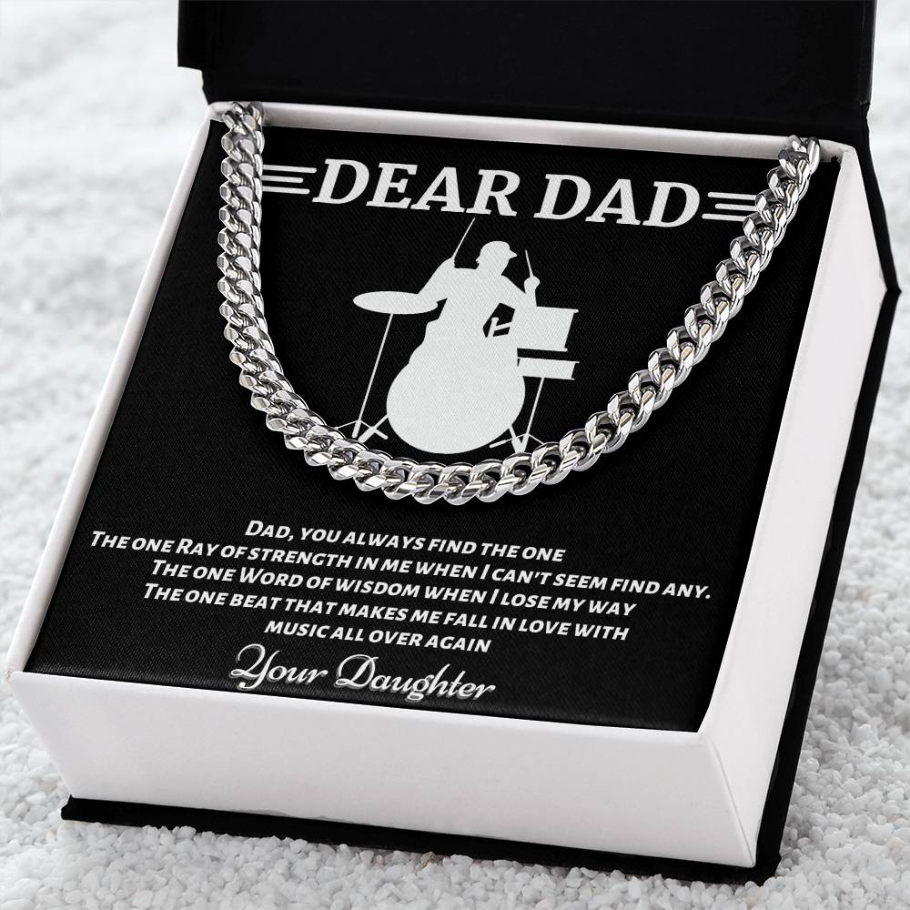 Drummer Dad Cuban Link Chain