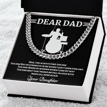 Drummer Dad Cuban Link Chain