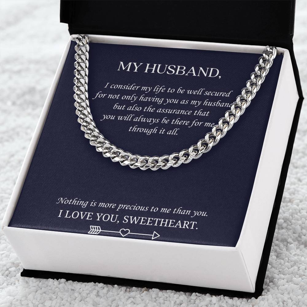 Valentine's Gift For Husband - Nothing Is More Precious To Me Than You. Cuban Link Chain