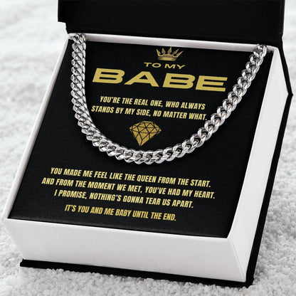 You And Me Until The End Cuban Link Chain Necklace For Him