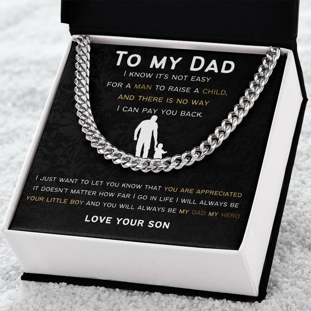 Cuban Link Chain Gift For Dad From Son