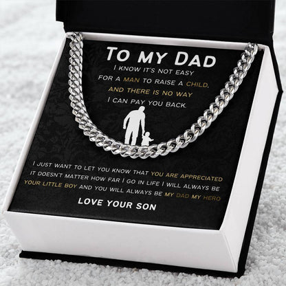 Cuban Link Chain Gift For Dad From Son