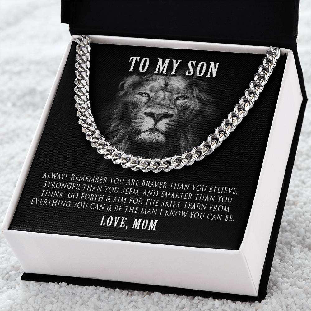 Cuban Link Chain Necklace Gift For Son From Mom