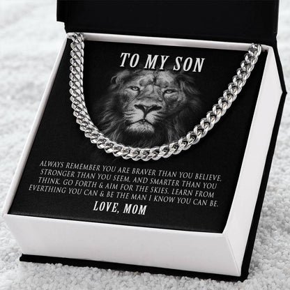 Cuban Link Chain Necklace Gift For Son From Mom