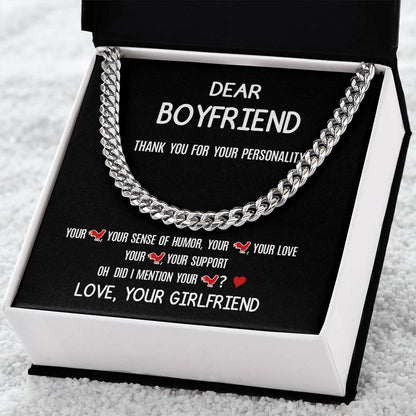 Dear Boyfriend - Cuban Link Chain - Luxury Valentine's Day Gift
