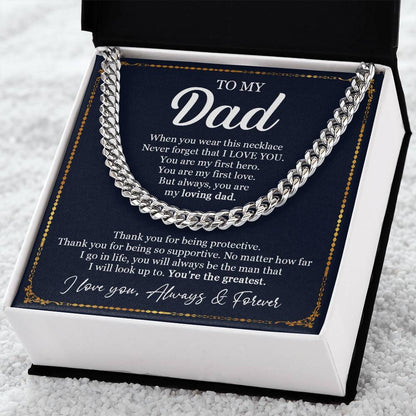 Father's Day Gift From Dad To My Dad Cuban Chain Necklace Dad Birthday Gift From Daughter Cuban Link Chain