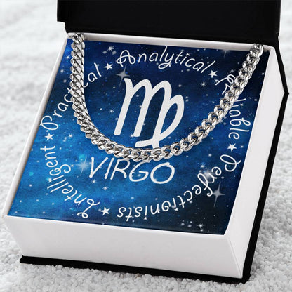 Cuban Link Chain Necklace - Virgo Theme