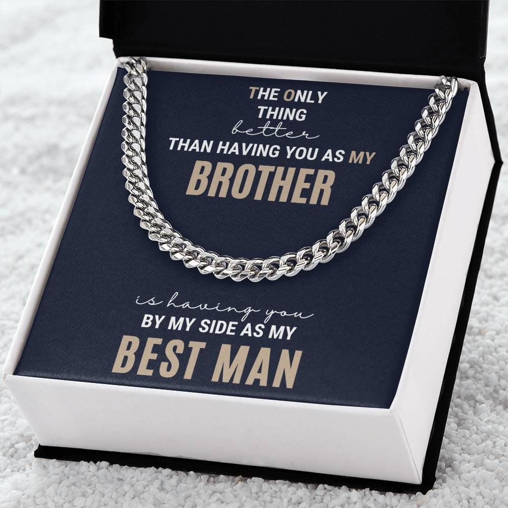 Best Man Gift Wedding Gift For Brother Brother Best Man Gift Best Man Gifts Ideas For Brother Groomsman Wedding Gift F Cuban Link Chain