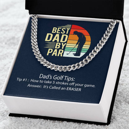Cuban Link Chain Men Best Dad By Par Gift Necklace For Dad Father's Day Gift Dad Birthday Gift