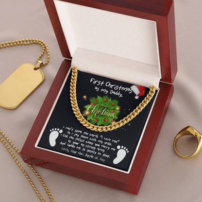 First Christmas Daddy Cuban Link Chain