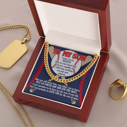 A Gift For Son Link Chain Necklace - Aim For The Skies Cuban Link Chain