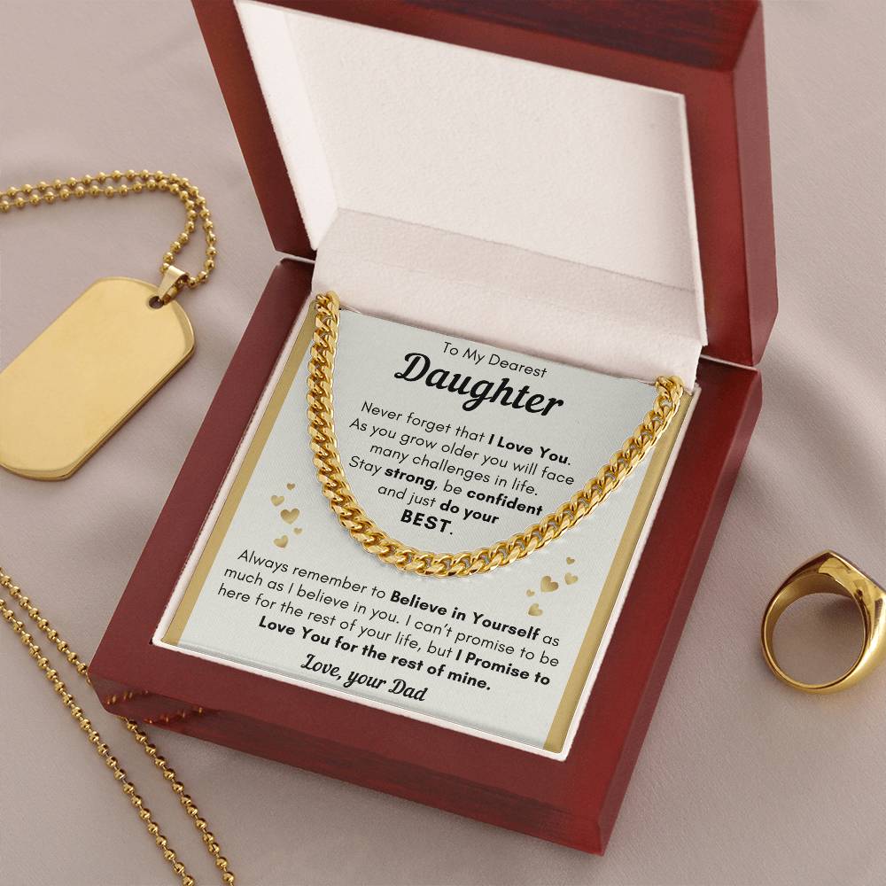 Daughter Just Do Your Best - Cuban Link Chain - Cld23