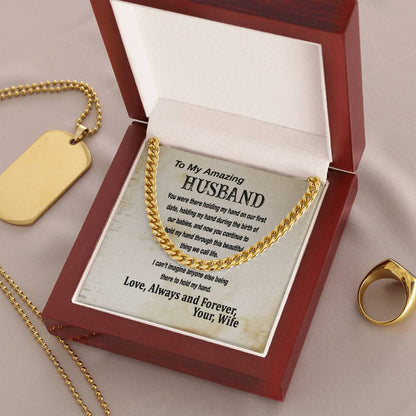 Cuban Link Chain For Husband To My Amazing Husband Necklace From Wife Father's Day Gift For Him Husband Birthday Gift