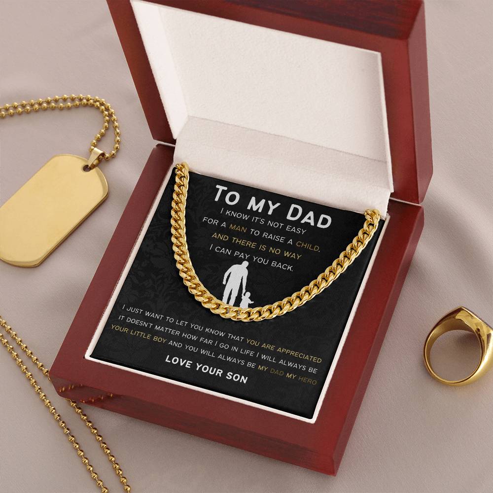 Cuban Link Chain Gift For Dad From Son