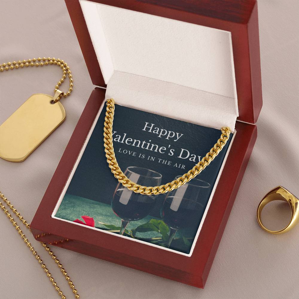 Cuban Link Chain Necklace Love Is In The Air