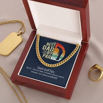 Cuban Link Chain Men Best Dad By Par Gift Necklace For Dad Father's Day Gift Dad Birthday Gift