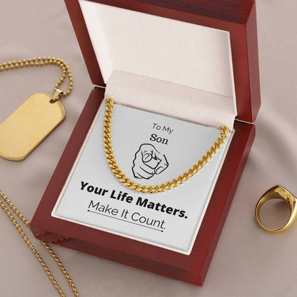 You Matter All Lives Matter Cuban Link Chain Cuban Chain Christmas Gift Police Lives Matter Gift For Son Necklace Gift