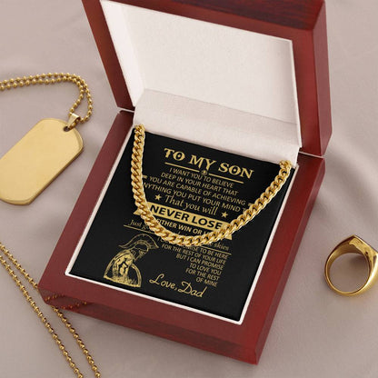 You'll Never Lose Mom Gift For Son Cuban Link Chain Necklace