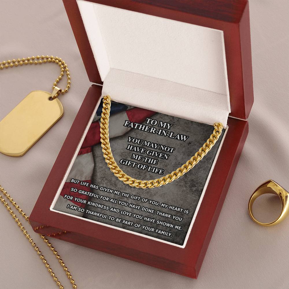 Father In Law Gift From Daughter In Law Fathers Day Gift For Father In Law Christmas Gift For Father In Law Military G Cuban Link Chain