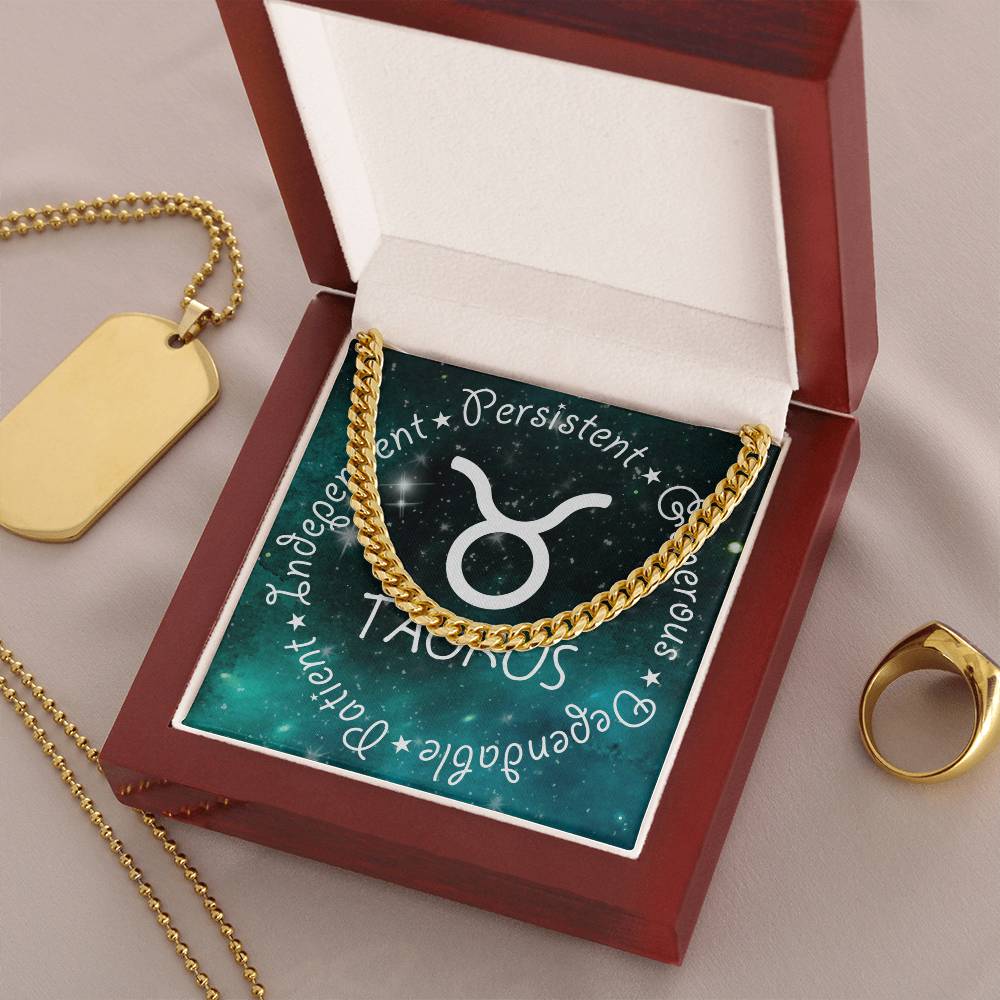 Cuban Link Chain Necklace - Taurus Theme