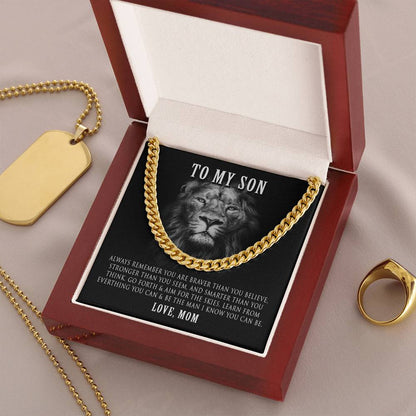 Cuban Link Chain Necklace Gift For Son From Mom