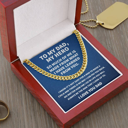 Gift For Dad From Daughter Fathers Day Gift From Son Silver Cuban Link Chain Dad Birthday Gift Father Of The Bride Fat