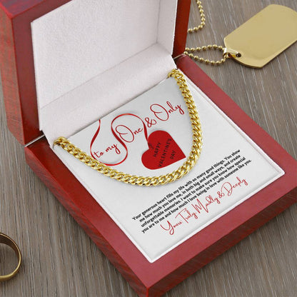 Valentine Gift For Husband Cuban Link Chain Men Valentines Day Gift Long Distance Heavy Chain Necklace Romantic Gift F