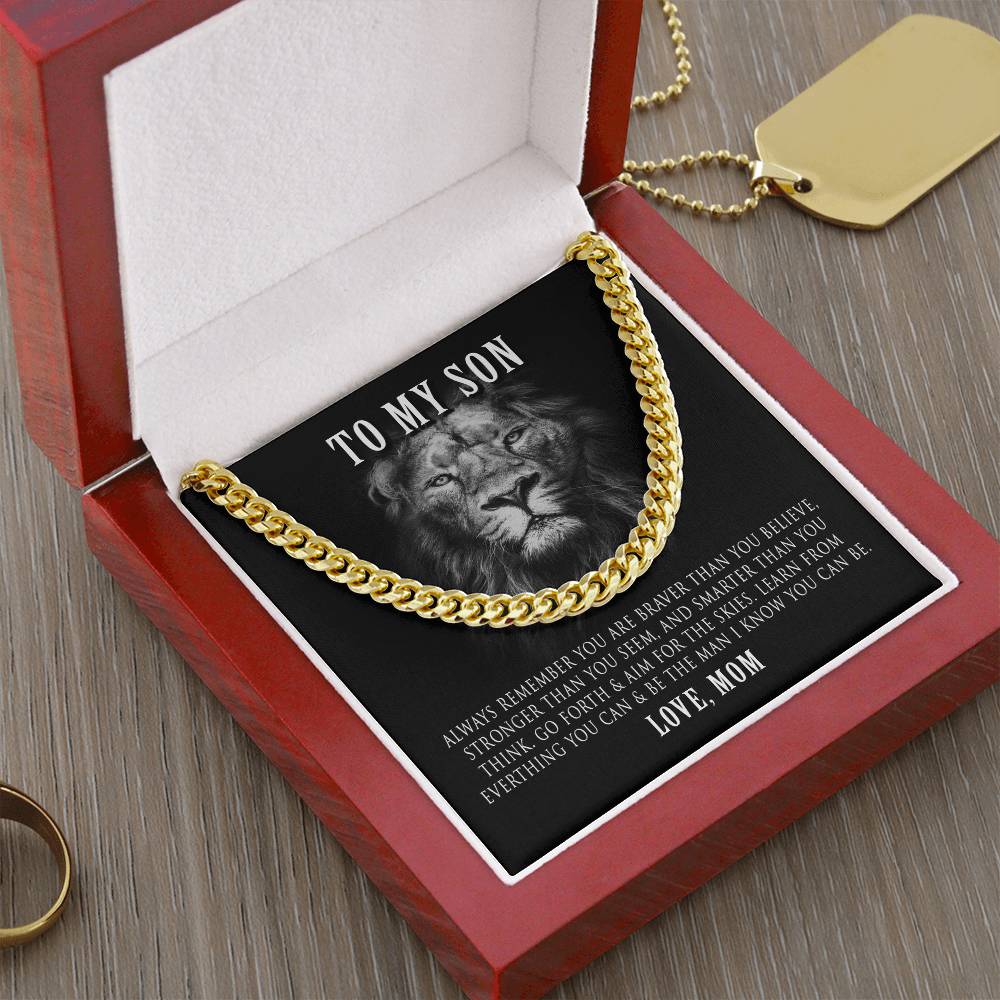 Cuban Link Chain Necklace Gift For Son From Mom