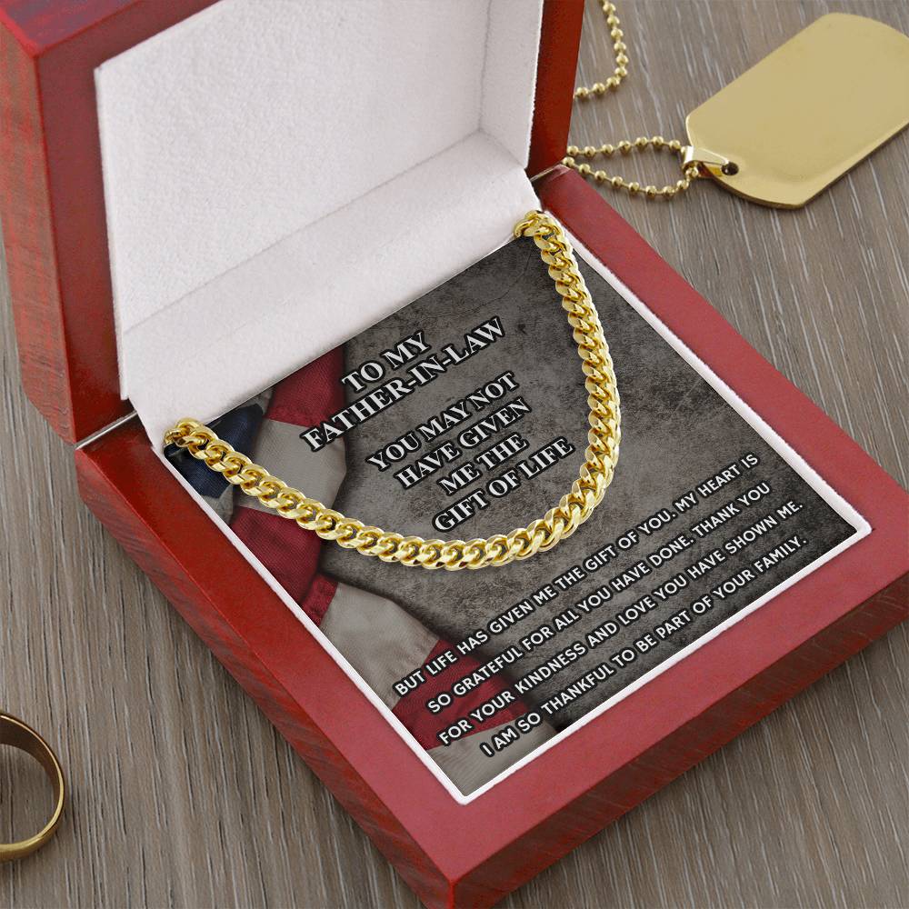 Father In Law Gift From Daughter In Law Fathers Day Gift For Father In Law Christmas Gift For Father In Law Military G Cuban Link Chain