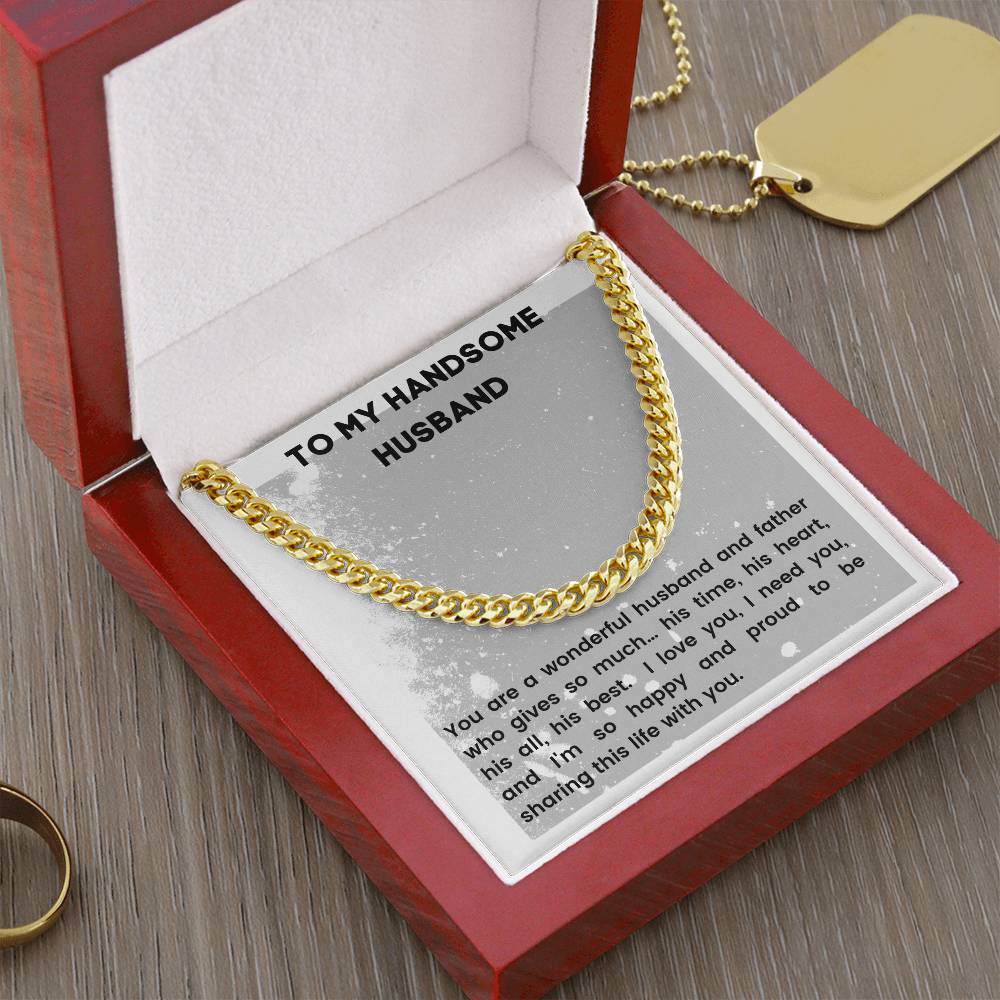 For The Best Husband Cuban Link Chain