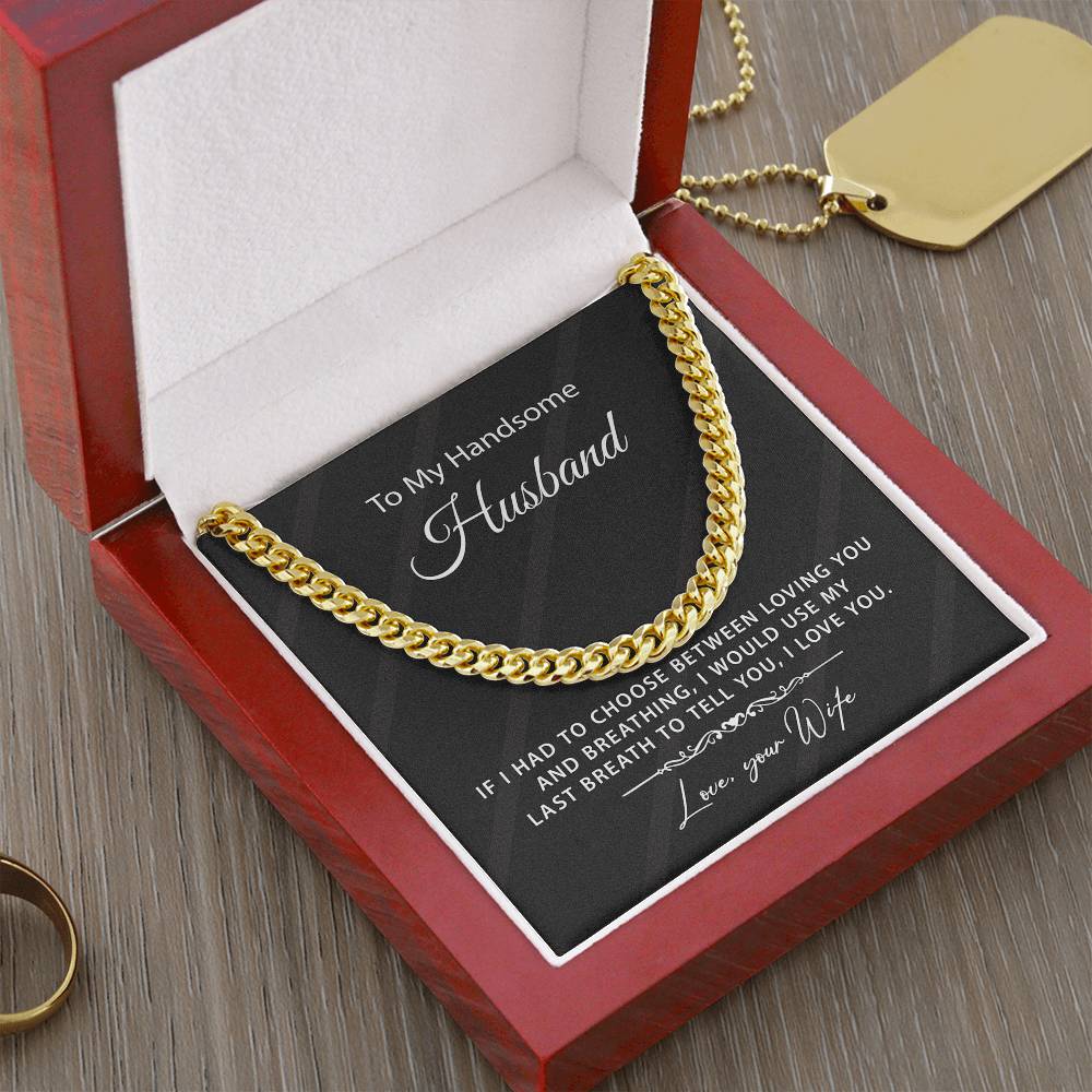 Gift For Husband From Wife - Cuban Link Chain Necklace