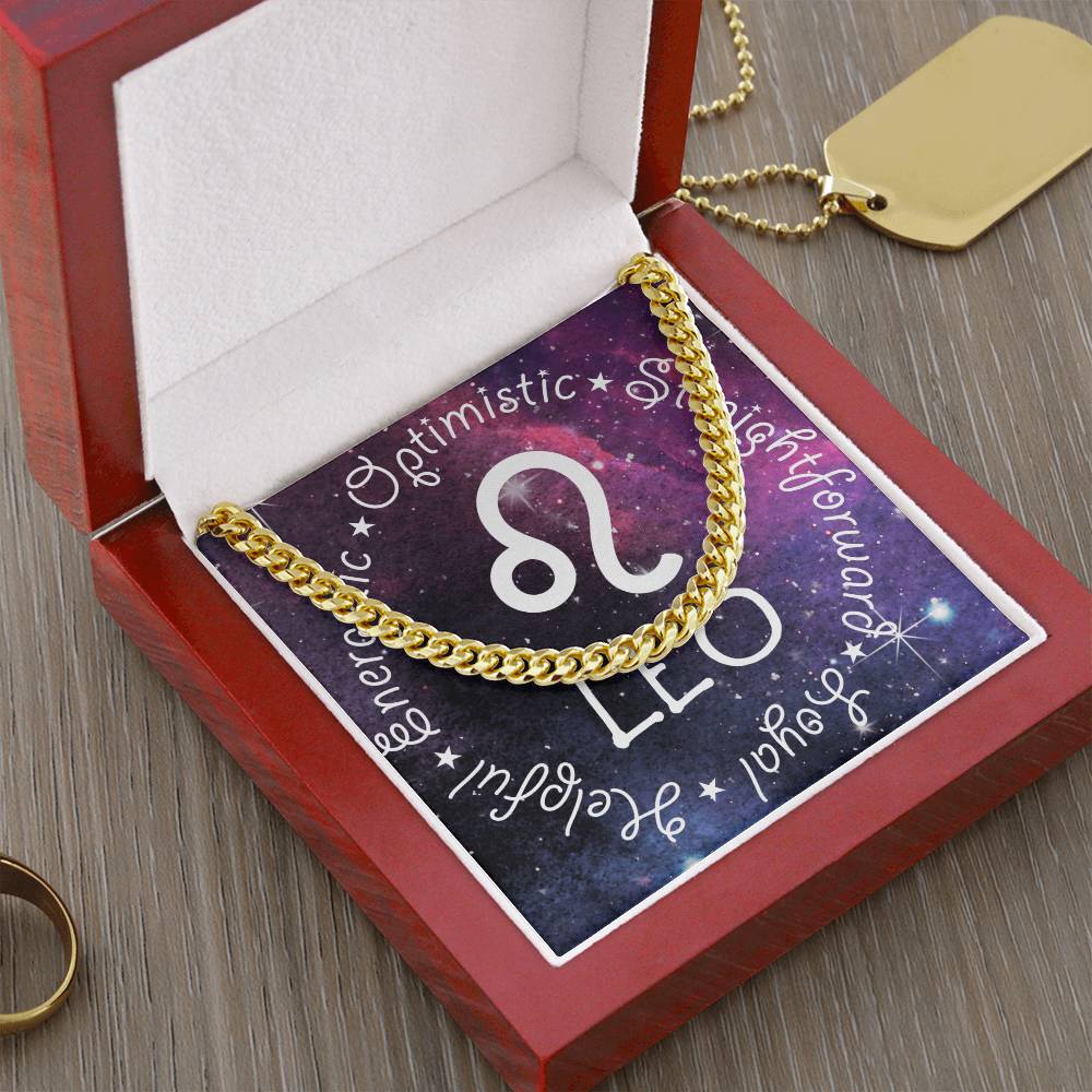 Cuban Link Chain Necklace - Leo Theme