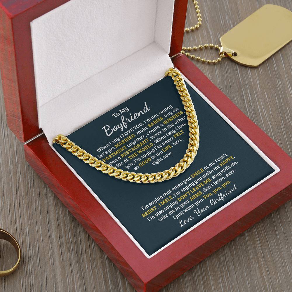 Valentine's Day Gift For Boyfriend Cuban Link Chain