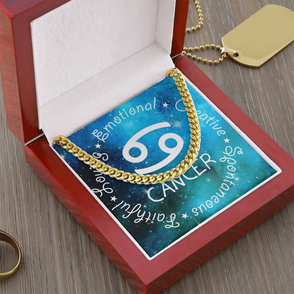 Cuban Link Chain Necklace - Cancer Theme